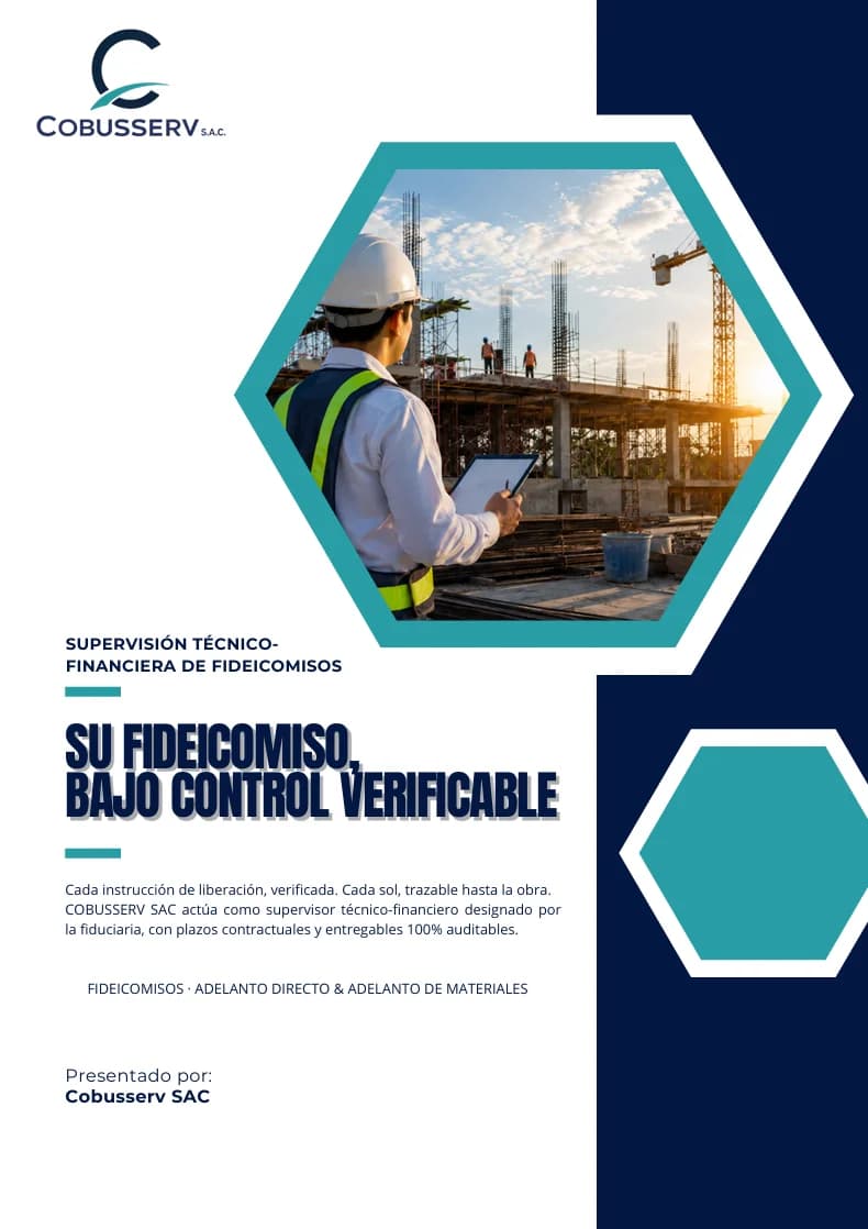 Portada del brochure institucional de COBUSSERV